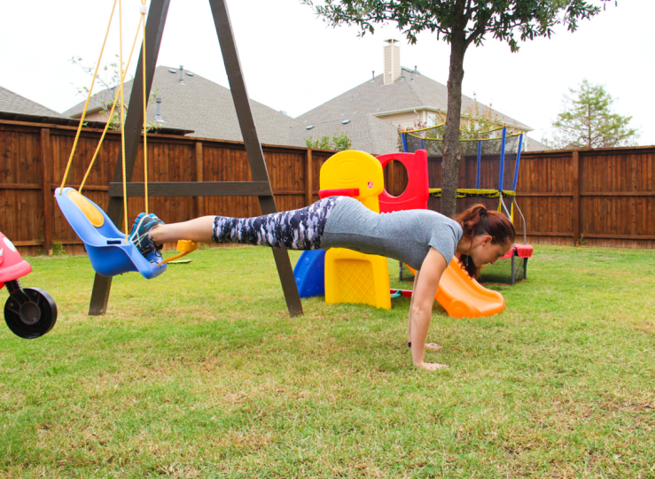 Swing Set Plank, Core Challenge